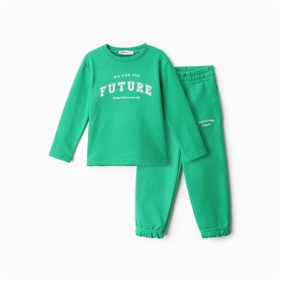 Костюм детский (лонгслив, брюки) KAFTAN Future, размер 34 (122-128 см), зеленый