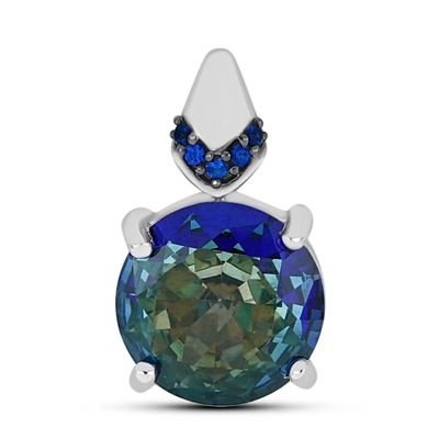 Подвеска, мистик кварц синий , наносапфир, Мадрид