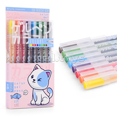 Набор гелевых ручек "Colors. Kawaii animals" 0.5 мм, 8 цветов