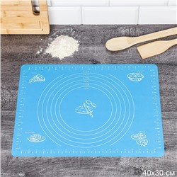 Силиконовый коврик 40х30 см / TR-17-E /уп 200/ лазурный/ 0,091