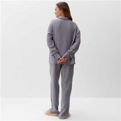 Пижама женская (рубашка, брюки) KAFTAN Basic, размер 48-50, серая