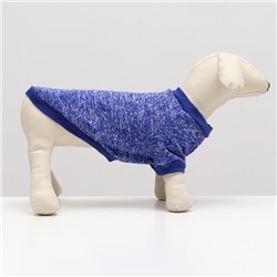 Свитер меланжевый, размер XS (ДС 14, ОШ 23, ОГ 22 см), синий