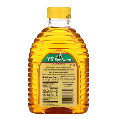 Y.S. Eco Bee Farms, Чистый клеверный мед премиального качества, 907 г