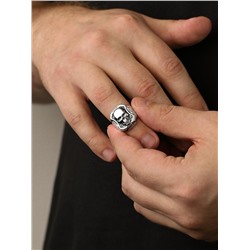 Печатка из чернёного серебра - Череп К-118