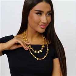 Длинное колье из натуральных камней, цвет: желтый, арт.018.754