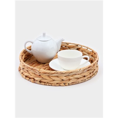 Корзинка для подачи Доляна «Камыш», d=28 см, из соломы