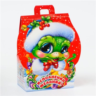 Подарочная коробка Новогодняя Домик «Сладкая парочка» с анимацией 12×8.5×17.5 см