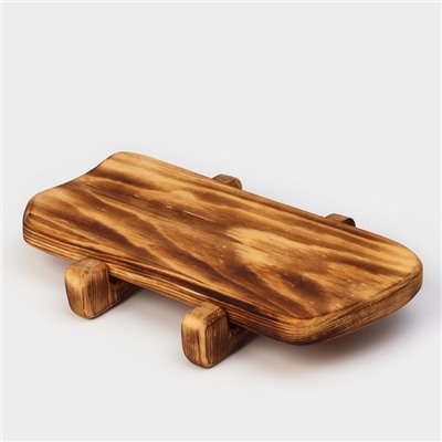 Доска разделочная деревянная для подачи на ножках в обжиге Wild Kitchen, 31×14,5×7 см, цельный массив кедра
