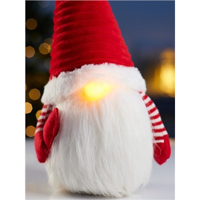 Фигура текстиль «Гном романтик в красном» 40 см, 1 LED, от батареек LR1130×3, свечение тёплое белое