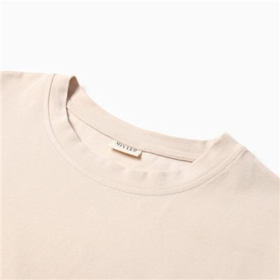 Футболка с кулиской женская MINAKU REGULAR FIT, бежевая, размер 42