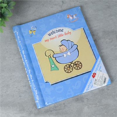 Фотоальбом магнитный 20 листов С новорожденным / 031B /уп 40/ (Голубой)