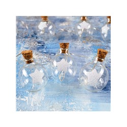 Гирлянда «Нить» 1.6 м с насадками «Шарики со звездой», IP20, серебристая нить, 15 LED, батарейки ААх2 (нет в комплекте), свечение тёплое белое