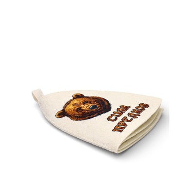 Шапка для бани и сауны «Сила предков», полиэфир, шерсть