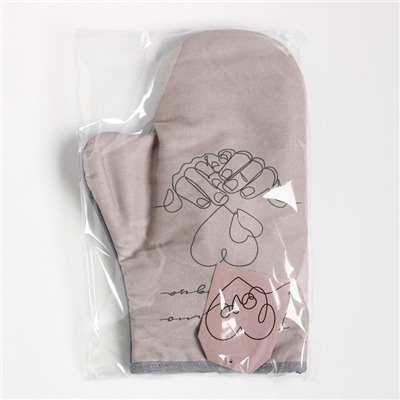 Набор подарочный «Готовим от сердца»: полотенце, варежка-прихватка, кисть, лопатка, венчик