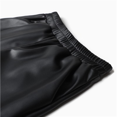 Брюки кожаные женские MIST Base, размер 48, чёрные