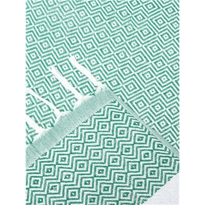 Плед с кисточками «Этель» East, 100×180 см, зелёный