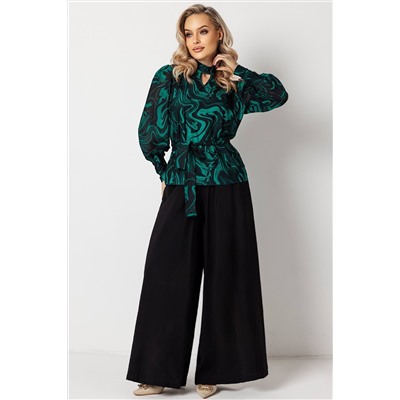 Блузка женская  7010/15/Бирюзовый, черный