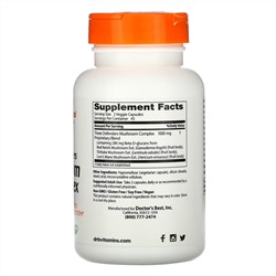 Doctor's Best, Three Defenders Mushroom Complex, комплекс из трех грибов, 90 вегетарианских капсул