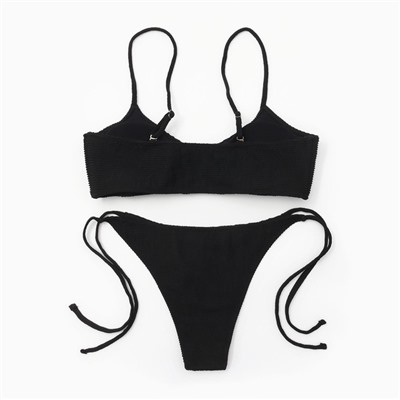 Купальник раздельный фактурный женский MINAKU, черный, размер 48