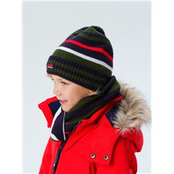 Комплект трикотажный для мальчиков: шапка, снуд