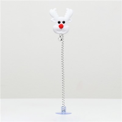 Дразнилка для кошек новогодняя «Белый олень», 24 см, на присоске