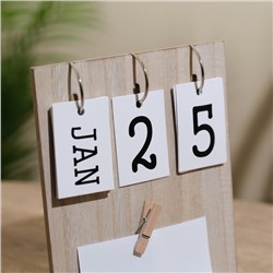 Сувенир вечный календарь с прищепкой, 6.5×15×20 см, дерево