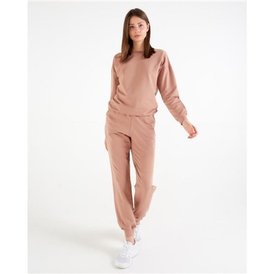Костюм женский (свитшот, брюки) MINAKU: Casual Collection цвет песочный, размер 50