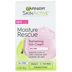 Garnier, SkinActive, Moisture Rescue, освежающий гель-крем, для сухой кожи, 50 г