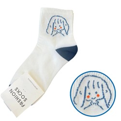 Хлопковые носки FASHION SOCKS (бело-синие)