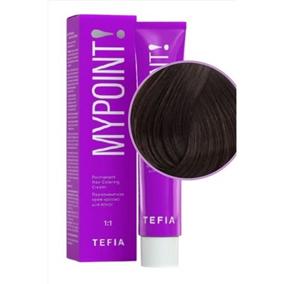 TEFIA Mypoint 5.8 Гель-краска для волос тон в тон / Светлый брюнет коричневый, безаммиачная, 60 мл KRISTALLER, 1136679