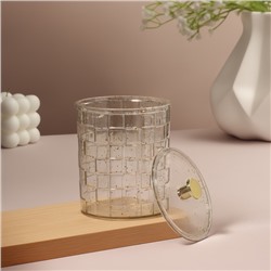 Органайзер для для ватных палочек «SHINE», с крышкой, 8.5×8.5×11.2 см, цвет прозрачный, золотистый