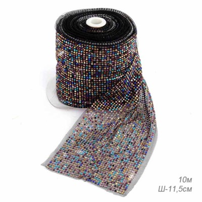 Лента-сетка со стразами 9 метров ширина 11,5 см / HCC-A10 /уп 15/