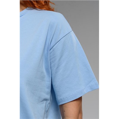 8506/1 Футболка женская оверсайз (Голубой_университет)