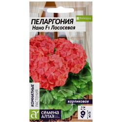 Семена цветов Пеларгония "Нано", ц/п,  "Лососевая", ц/п,  3 шт