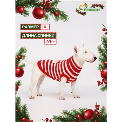 Свитер для собак «Санта», размер 2XL (ДС 41, ОШ 41, ОГ 36-60 см)