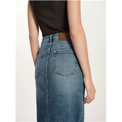 CONTE CON-764 Джинсовая юбка-midi из eco-friendly денима с разрезом