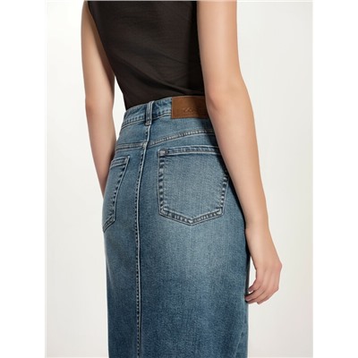 CONTE CON-764 Джинсовая юбка-midi из eco-friendly денима с разрезом