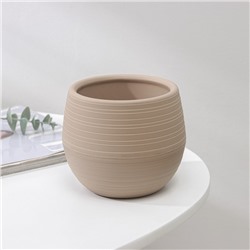 Горшок для цветов с поддоном СибПолимер «Дуэт», 500 мл, пластиковый, кофе с молоком