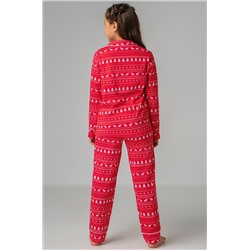 Новогодняя пижама для девочки с брюками и рубашкой Happyfox