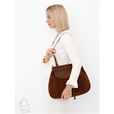 Сумка женская кожаная 1044M brown Polina&Eiterou