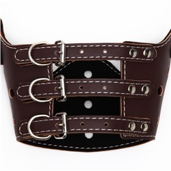 Намордник из прессованной кожи регулируемый, №4, ДН 8.8 см, ОМ 29-35 см, коричневый