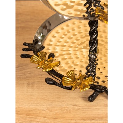 Фруктовница 2-х ярусная «Крю», 18×18×30 см, нержавеющая сталь