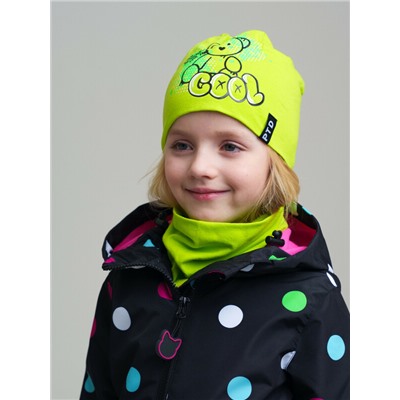 Комплект трикотажный для девочек: шапка, снуд