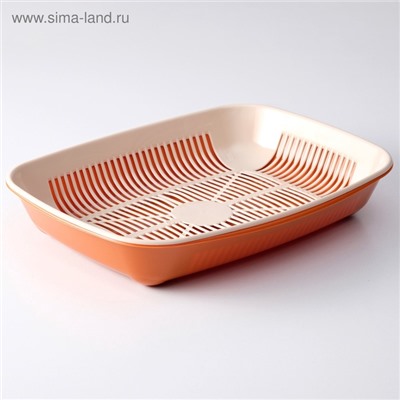 Туалет округлый с сеткой 33.5×25×6 см, бежево-коричневый