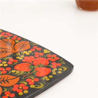 Набор разделочных досок с держателем «Хохлома», 3 шт., 48×33×1 см, дерево