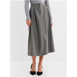 Юбка миди женская MINAKU: Modern classic, тёмно-серая, размер 46
