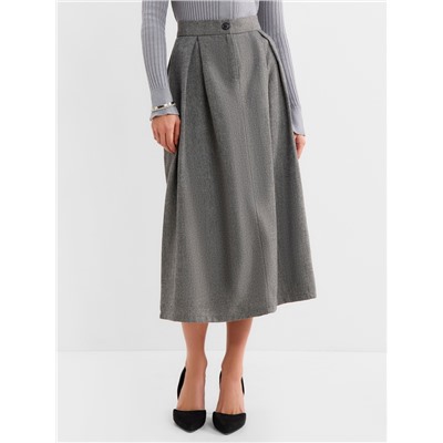 Юбка миди женская MINAKU: Modern classic, тёмно-серая, размер 46
