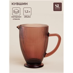 Кувшин SL Home «Модерн», 1.2 л, 19.5×13×18.5 см, стекло, розовый