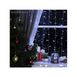 Гирлянда «Занавес» 2×3 м, IP20, прозрачная нить, 720 LED, свечение белое, 8 режимов, 220 В