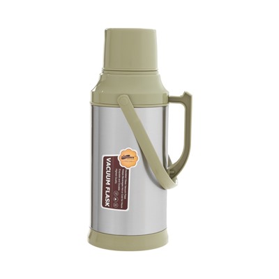 УЦЕНКА Термос 3.2 л, со стеклянной колбой, сохраняет тепло 12 ч, с кружкой, оливковый